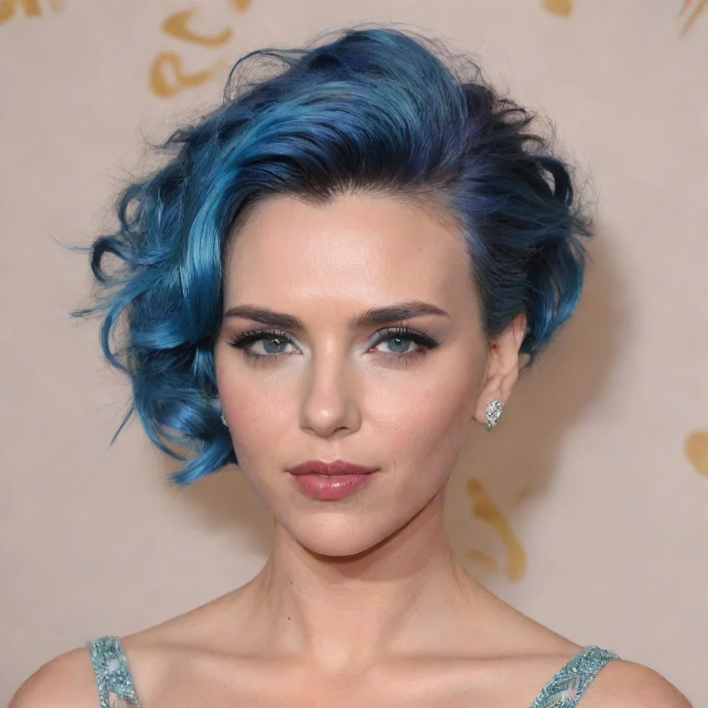 aiscarlett johansson with blue hair