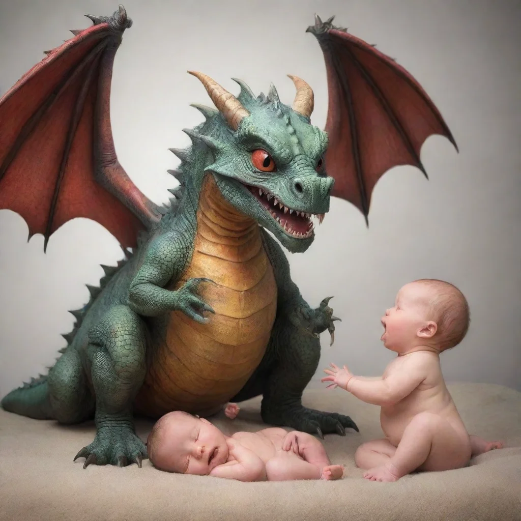 aiscary dragon picking up a newborn baby