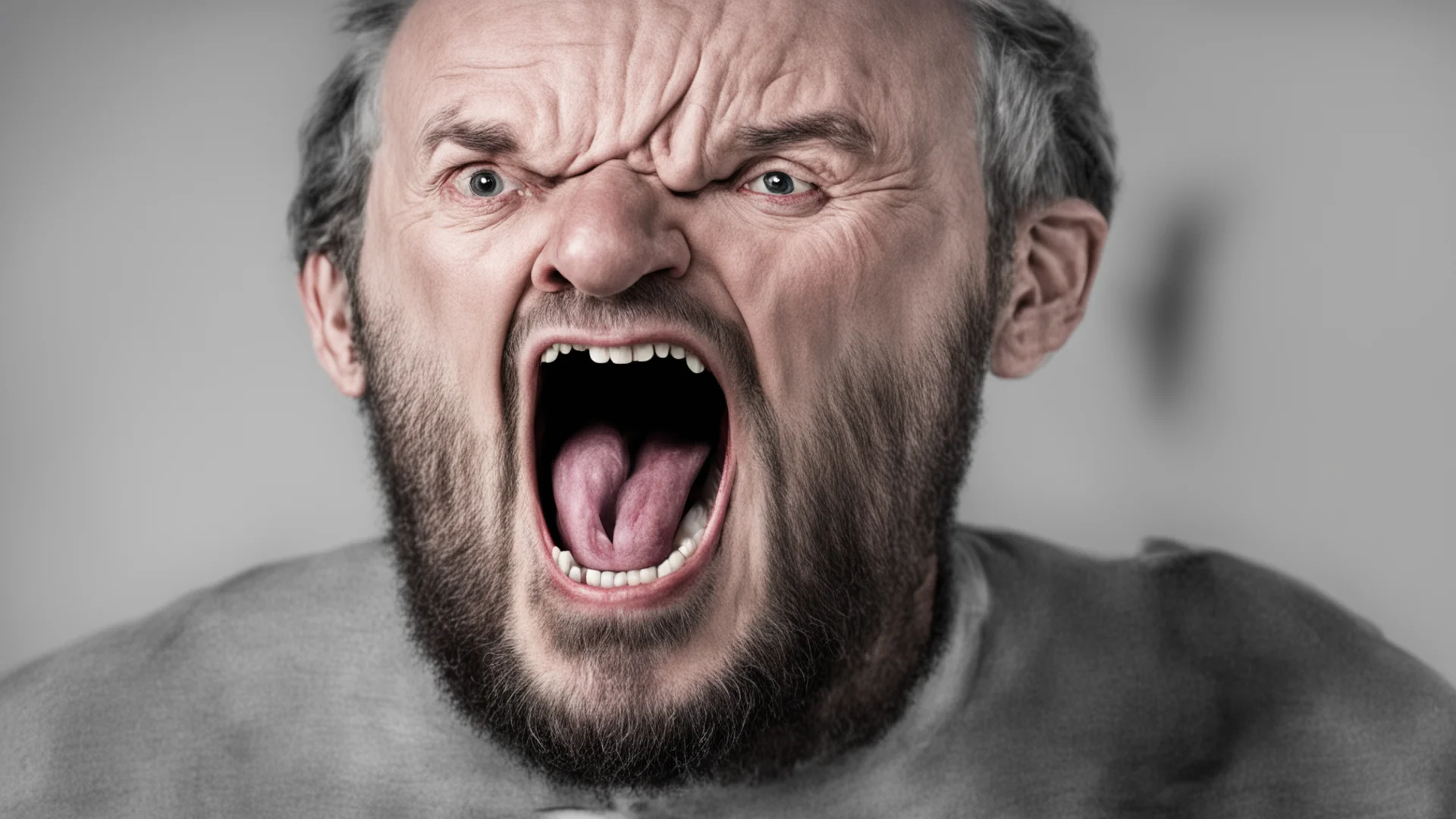screaming man  confident engaging wow artstation art 3 wide
