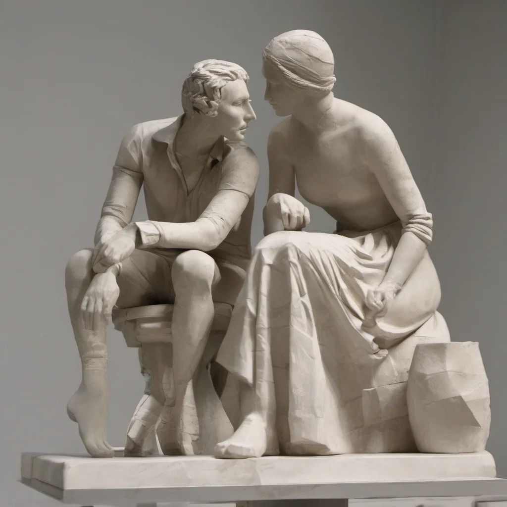 sculpture of a man and a woman amazing awesome portrait 2