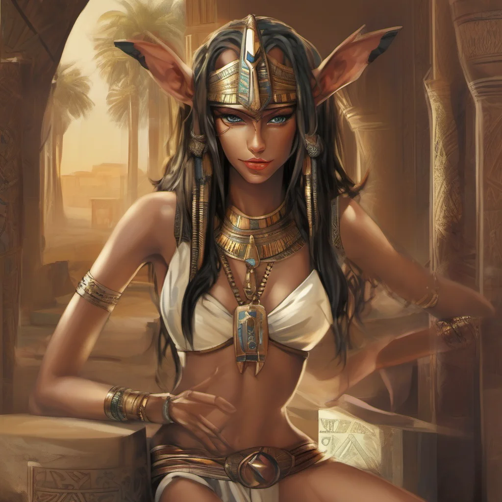 seductive egyptian elf confident engaging wow artstation art 3