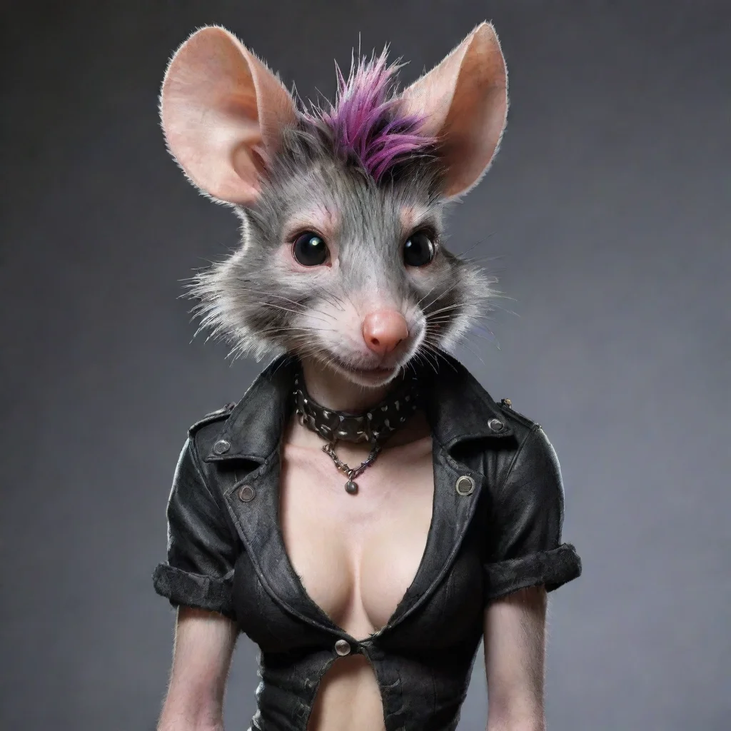 aiseductive female anthropomorphic furry rat punk