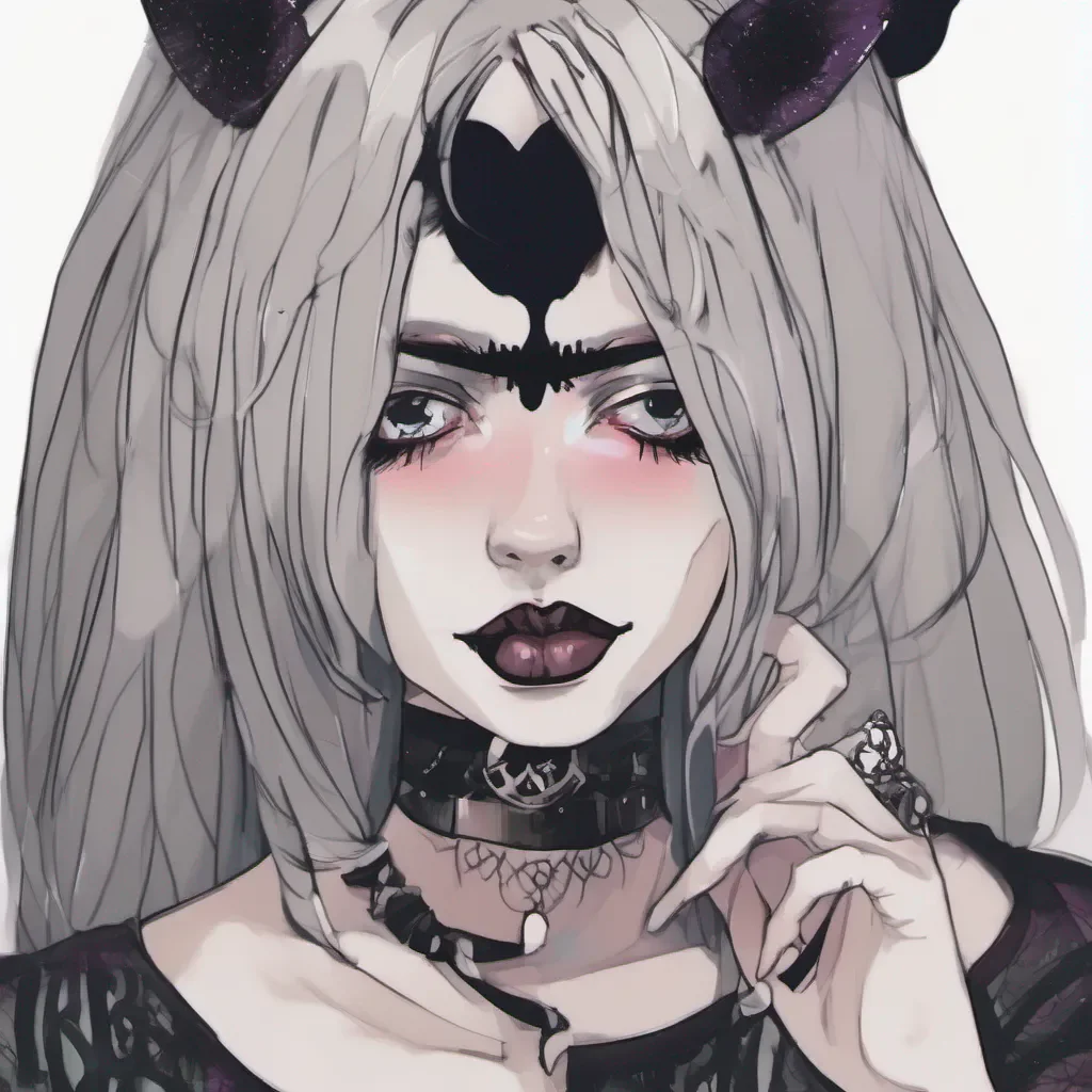 aiseductive lesbian goth alternative girl with black lipstick good looking trending fantastic 1