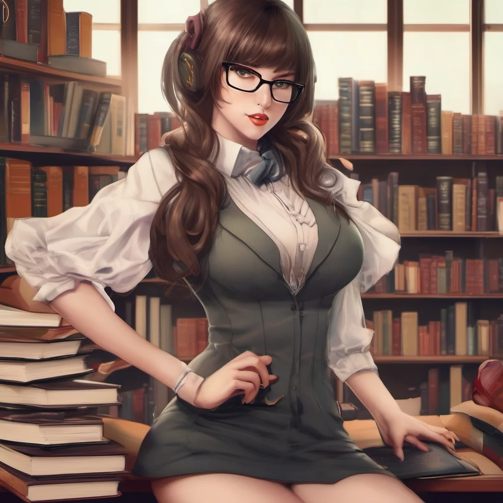 seductive librarian  confident engaging wow artstation art 3