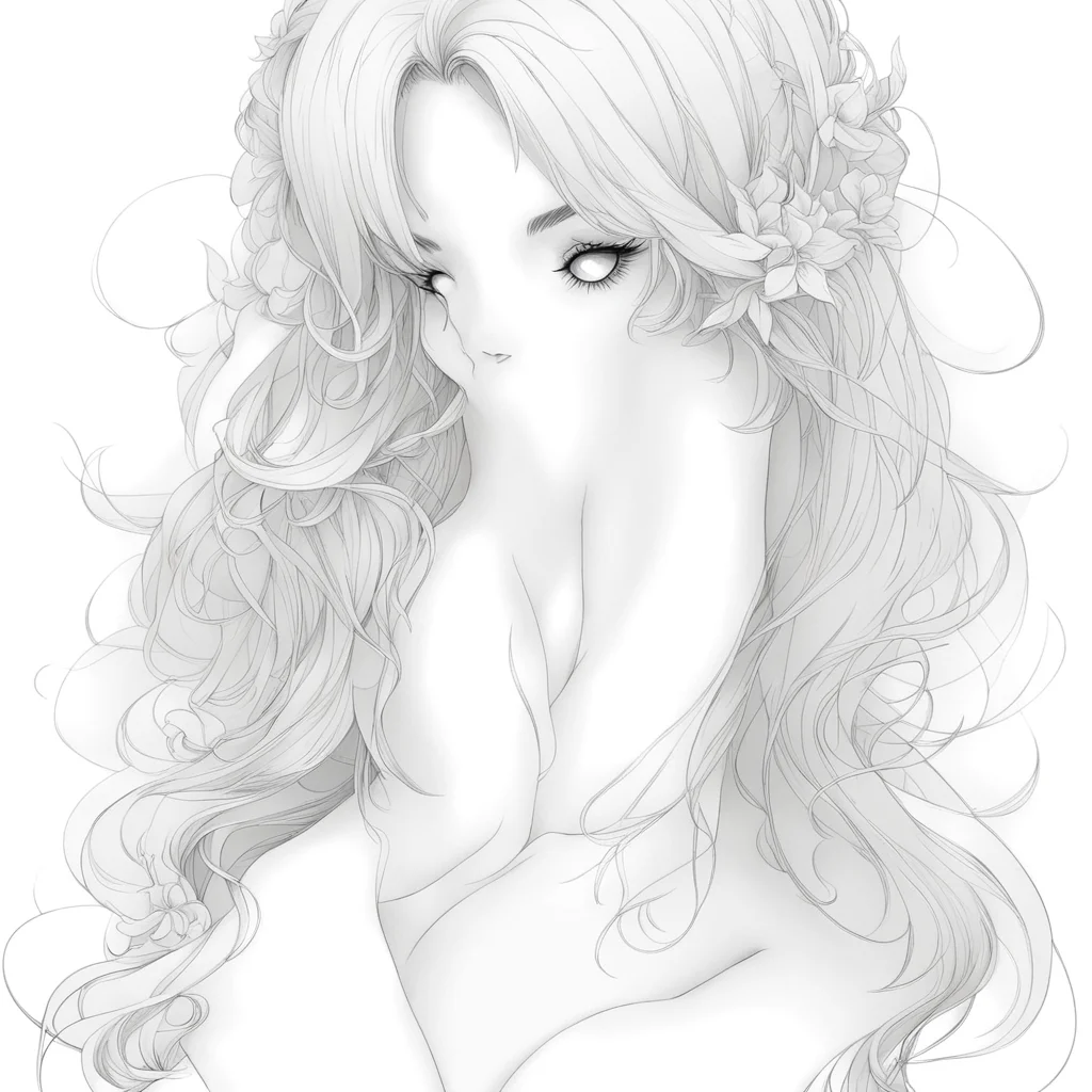 aiseductive line art feminine beauty grace anime good looking trending fantastic 1