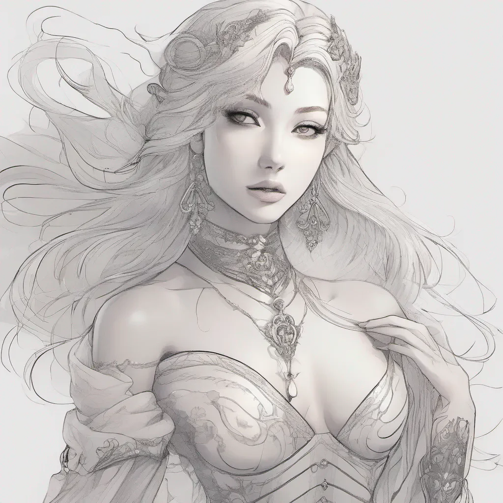 aiseductive line art princess ethereal fantasy art feminine lesbian warrior beauty grace anime amazing awesome portrait 2