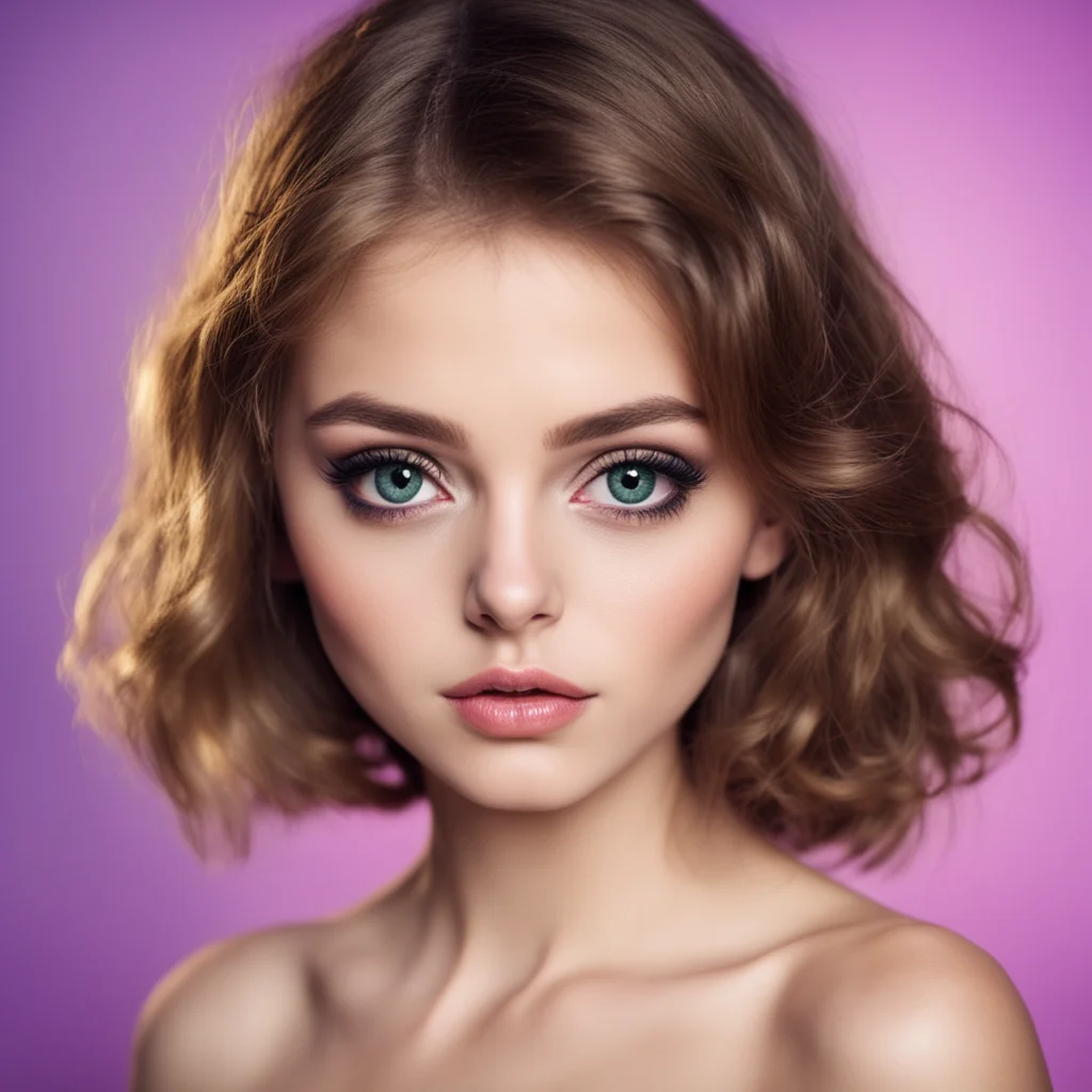 seductive party girl with big eyes and a small face