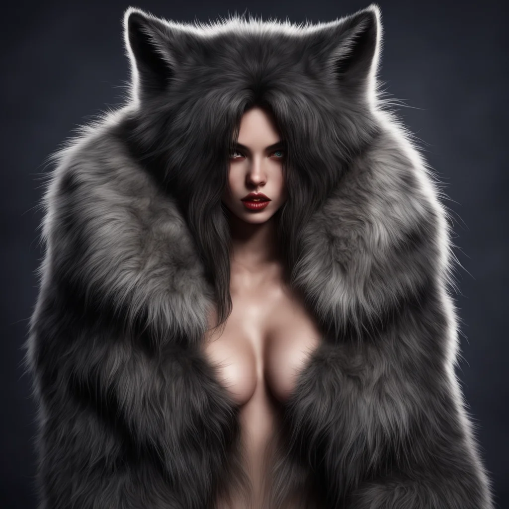 seductive werewolf girl covered in a thick fur confident engaging wow artstation art 3