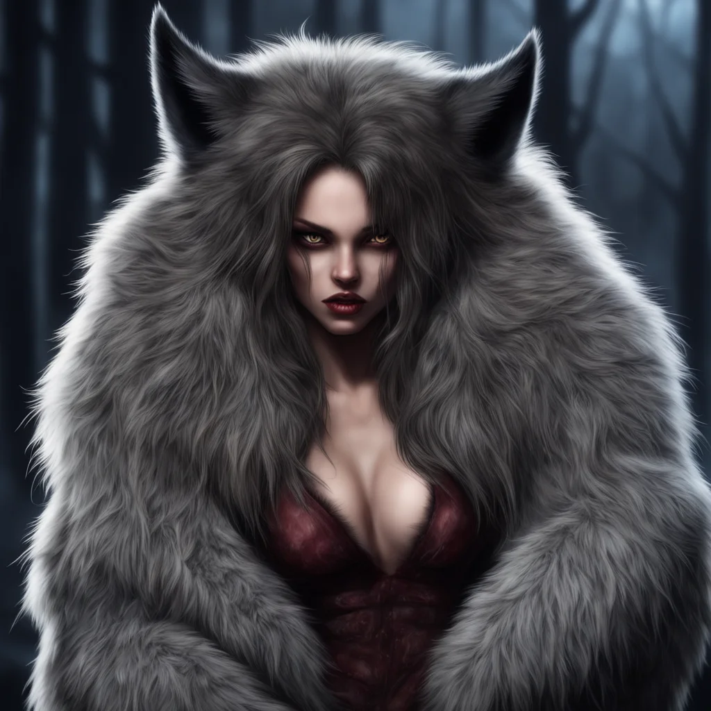 seductive werewolf girl covered in a thick fur good looking trending fantastic 1