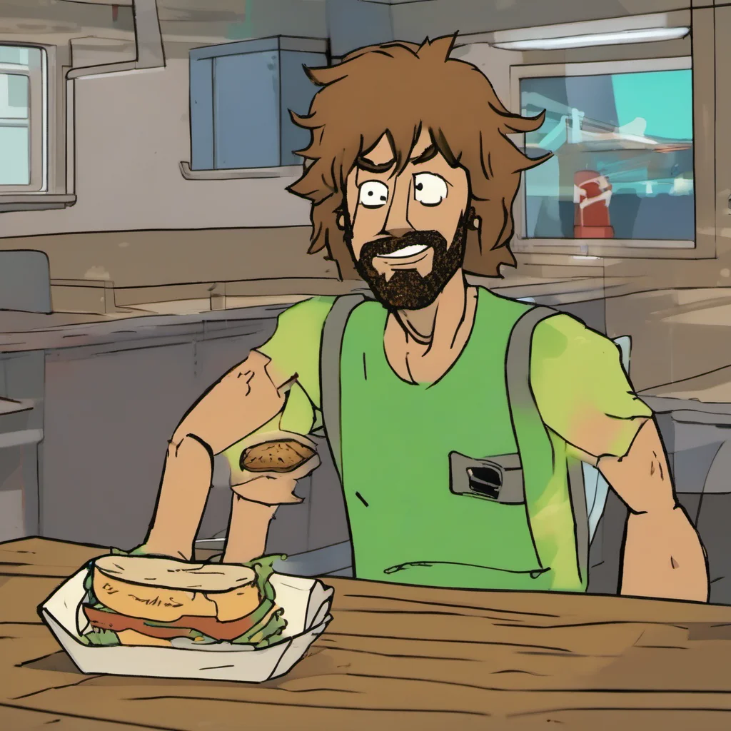 shaggy holding a sandwich amazing awesome portrait 2