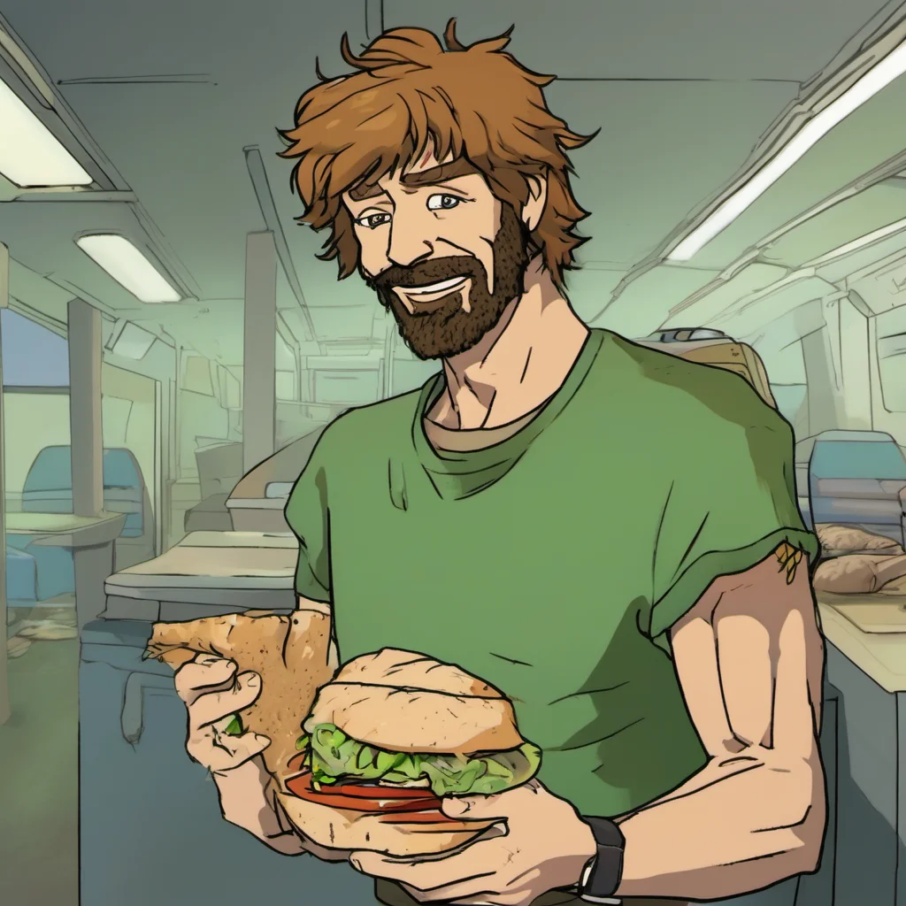 shaggy holding a sandwich confident engaging wow artstation art 3