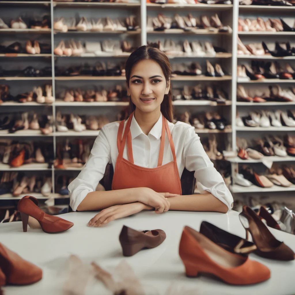 shoes store saleswoman worker confident engaging wow artstation art 3