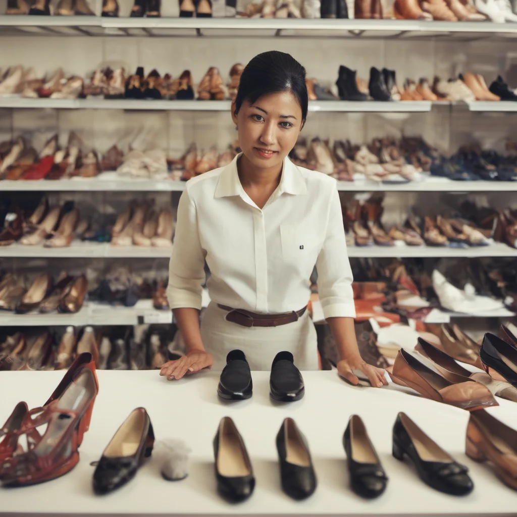 shoes store saleswoman worker good looking trending fantastic 1