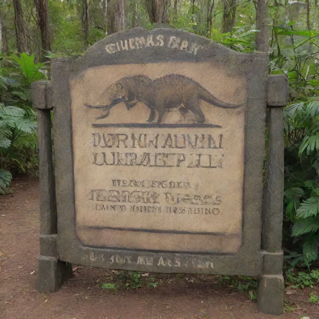 show me a none rundown jrrasic park with a sign at the entry that says jurrasic park