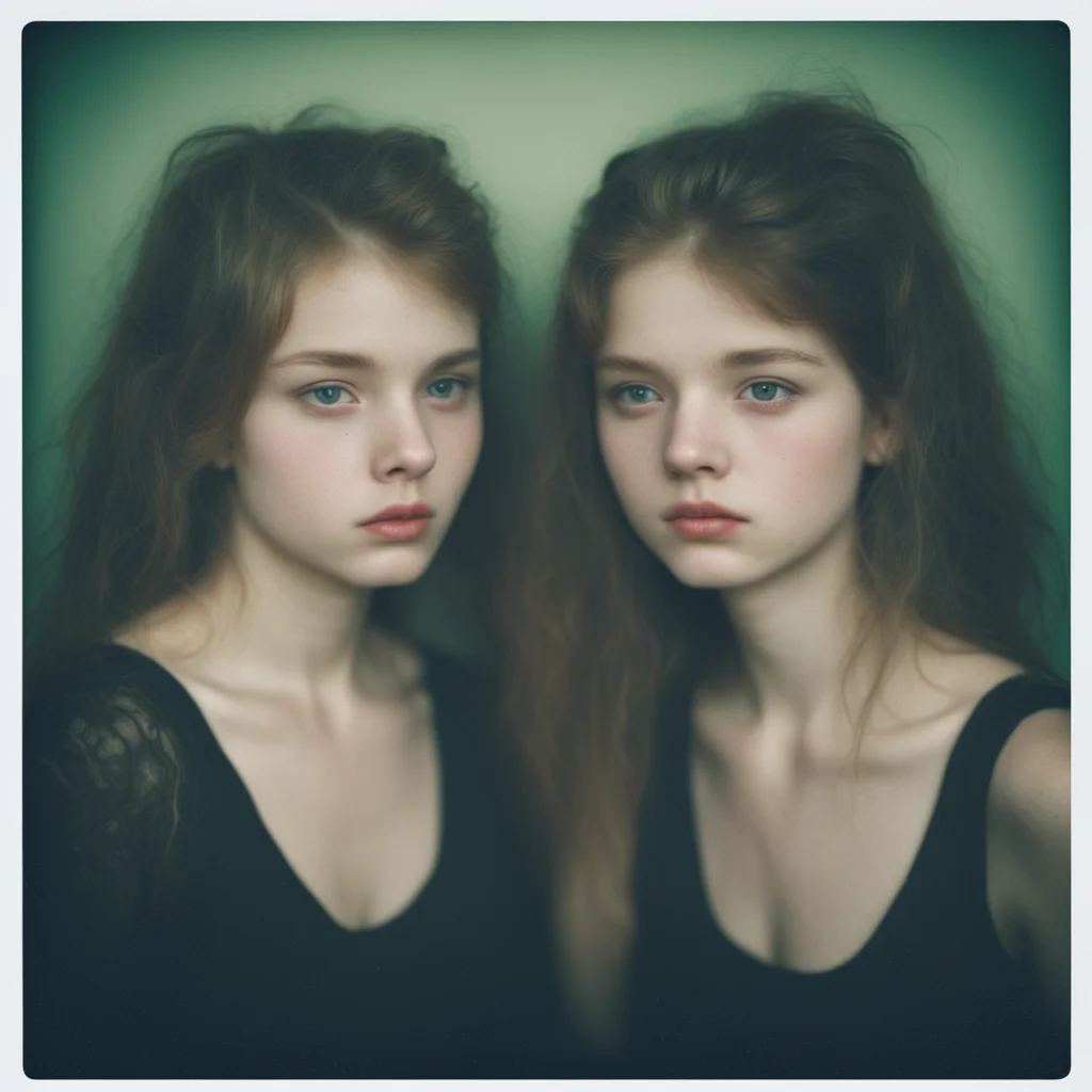 aishy girls  18 yo   almost kissing  uncanny  dark polaroid style good looking trending fantastic 1