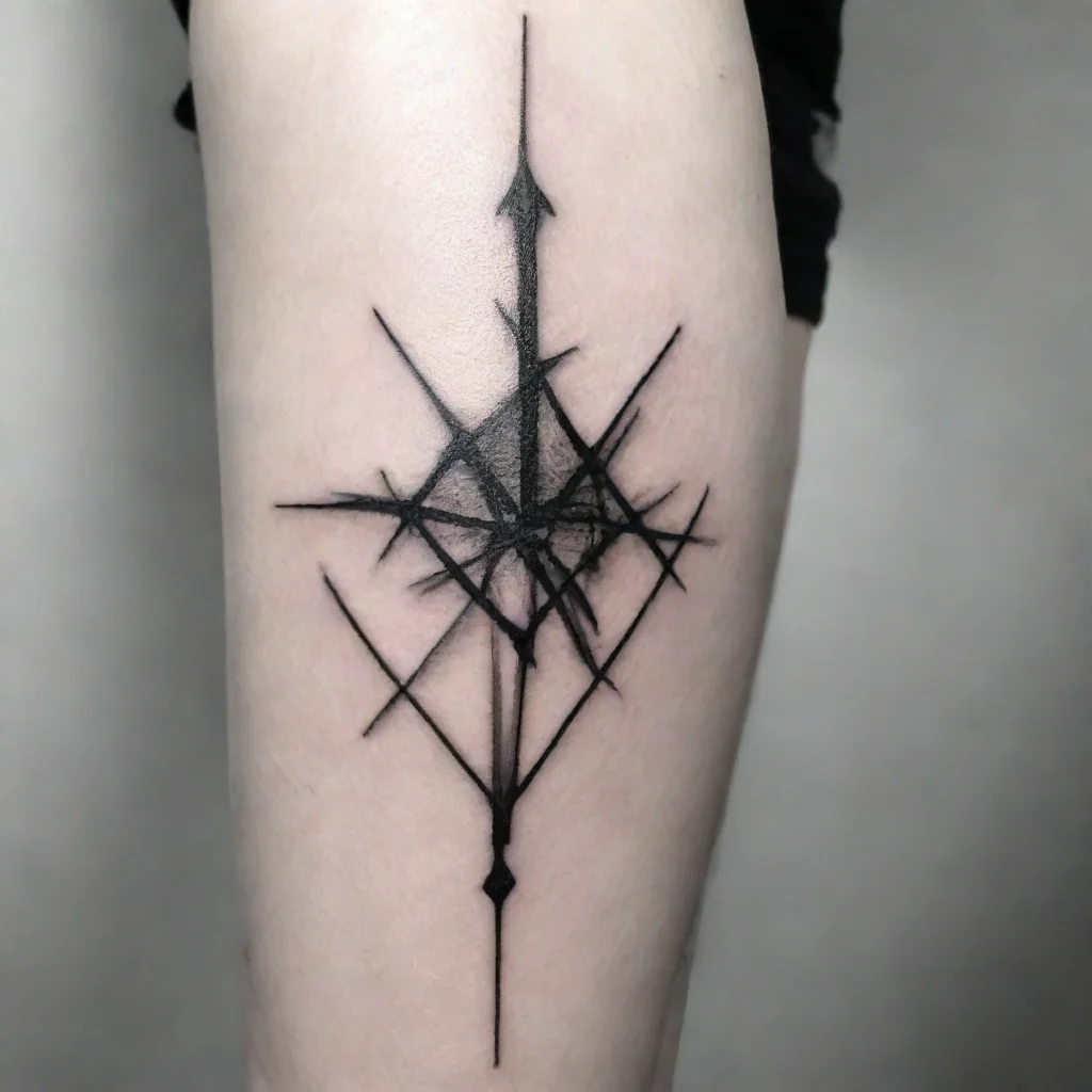 signs fine line black and white tattoo