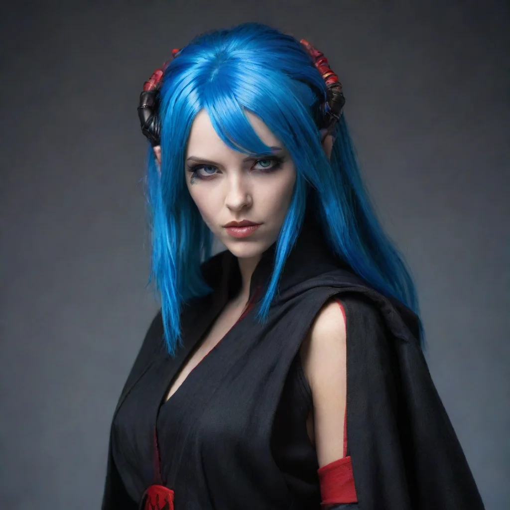 sith with blue hair