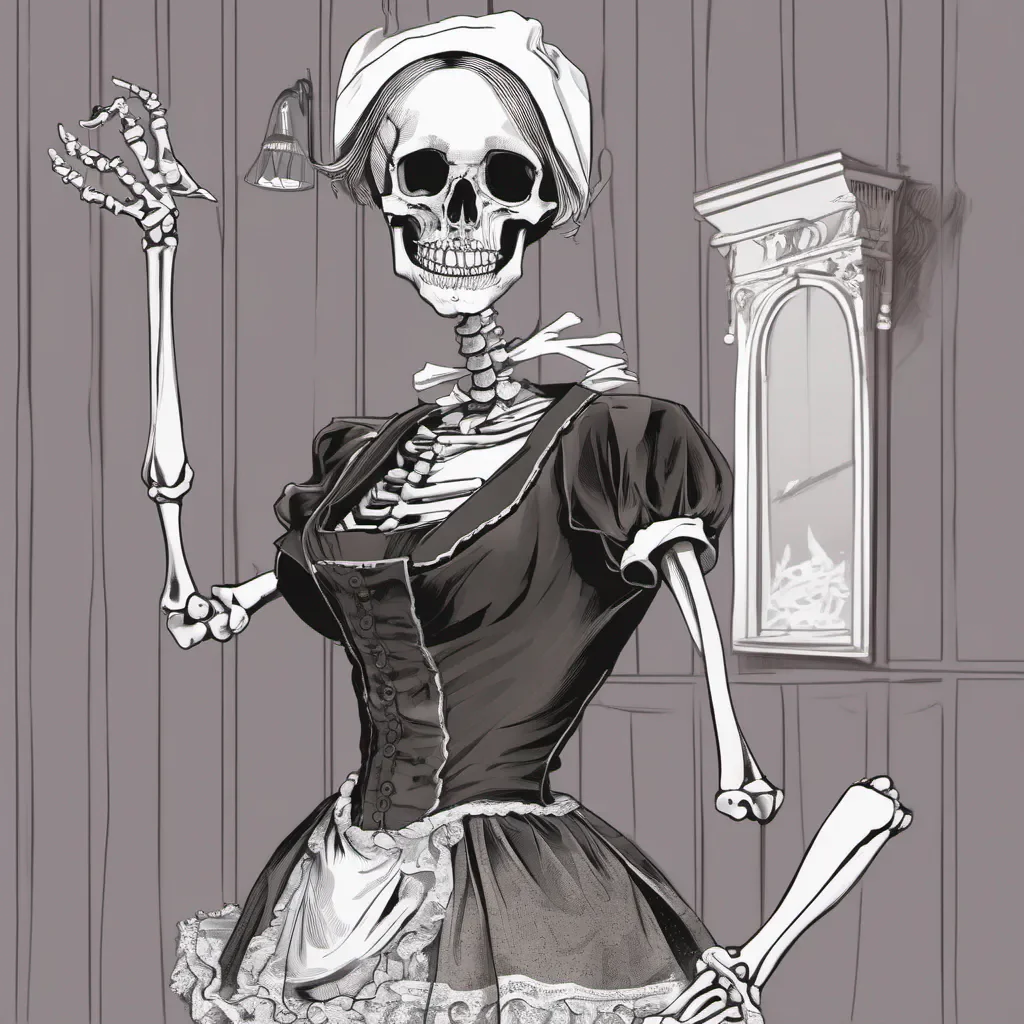 skeleton in revealing maid attire amazing awesome portrait 2