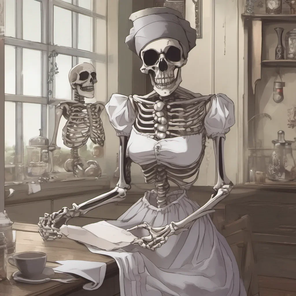skeleton in revealing maid attire good looking trending fantastic 1