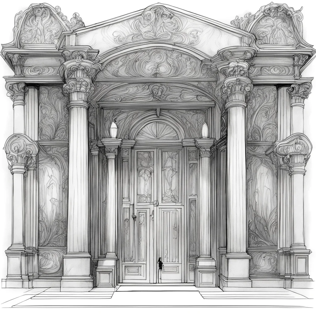 aisketch of the entrance to an art nouveau museum confident engaging wow artstation art 3