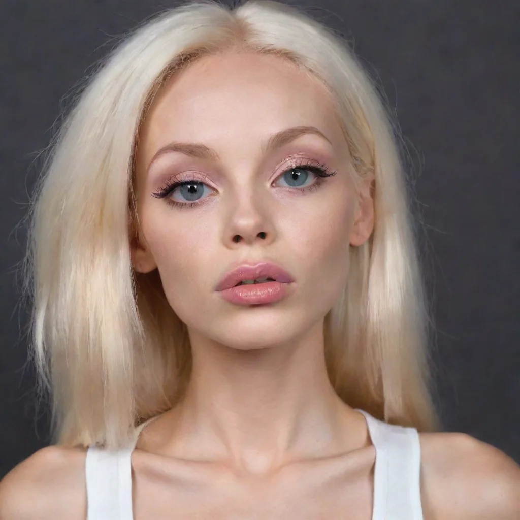 aiskinny boney bimbo with protruding lips