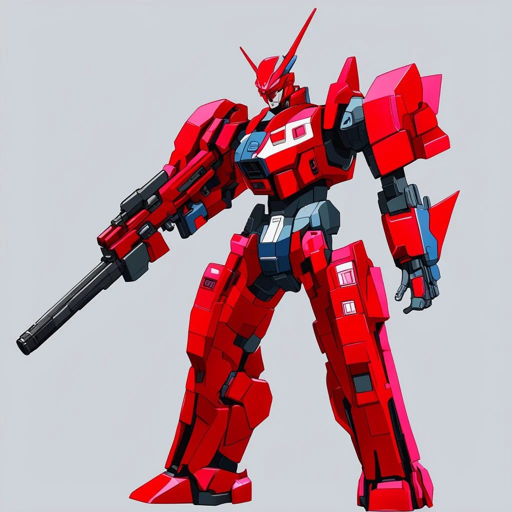 skinny red 2d gundam with revolver guns amazing awesome portrait 2