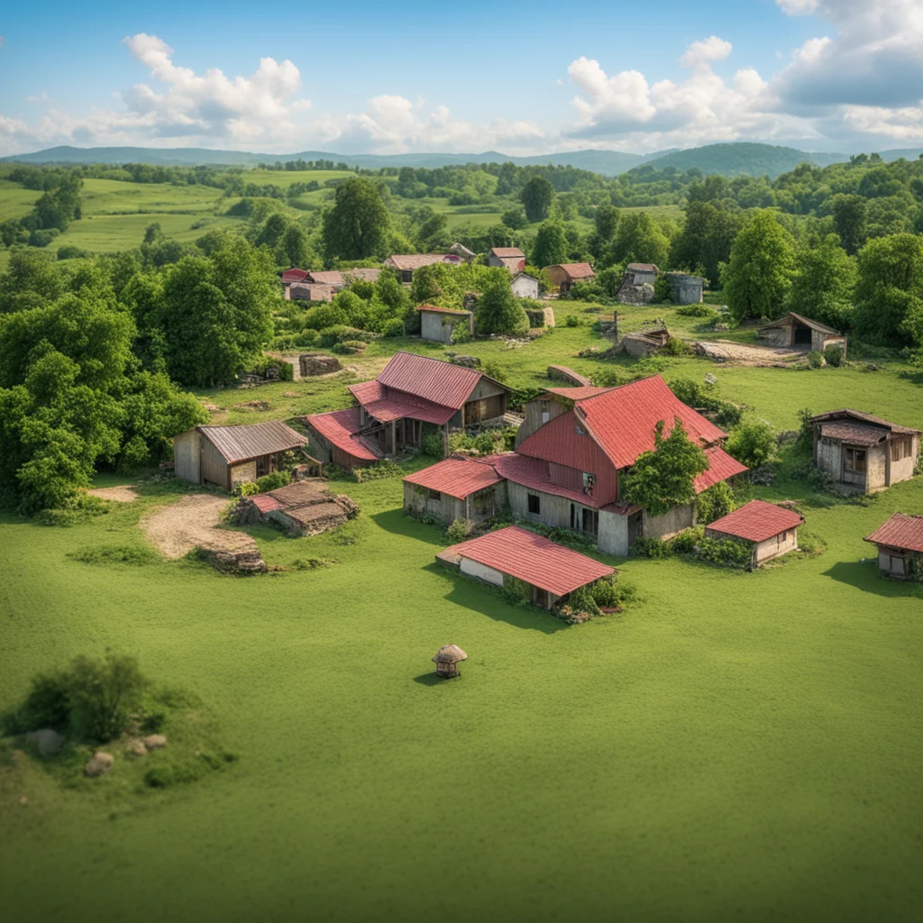 aismall village with faming land with small home  confident engaging wow artstation art 3