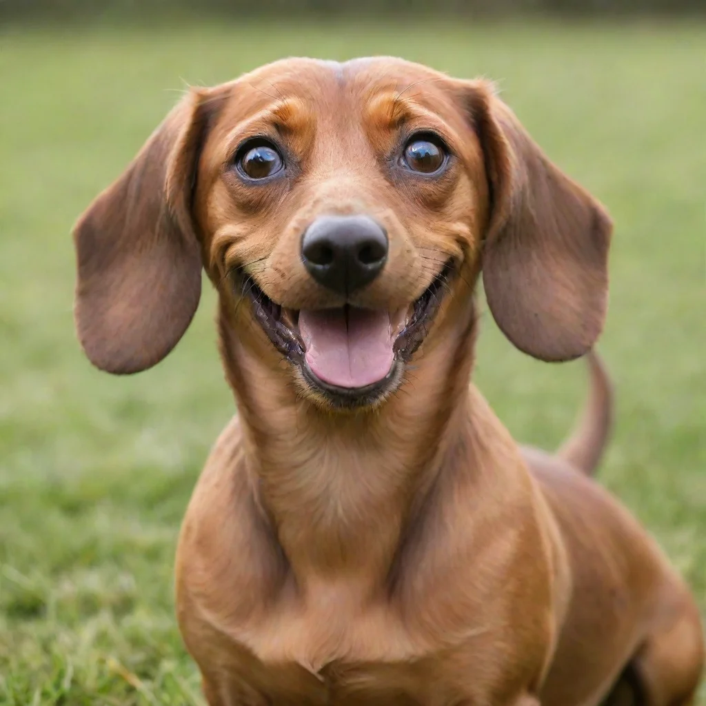 aismiling brown dachshund