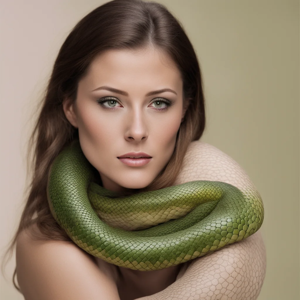snake constricts woman confident engaging wow artstation art 3