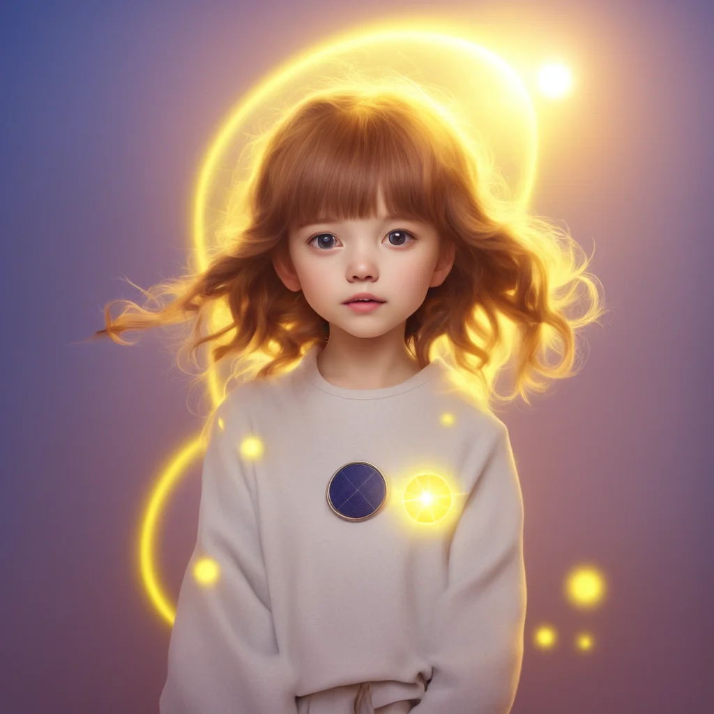 aisolar energy as a cute human girl