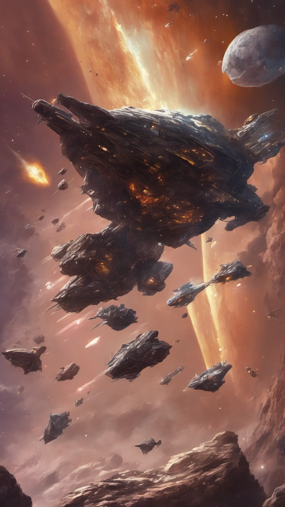aispace ship fantasy stary space rock planet epic space ship battle  good looking trending fantastic 1 tall