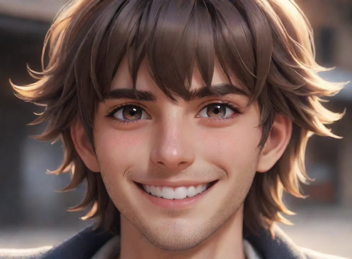 spanish anime character with sweet hd detailed artstation trending aesthetic close up masculine smile guy  landscape43