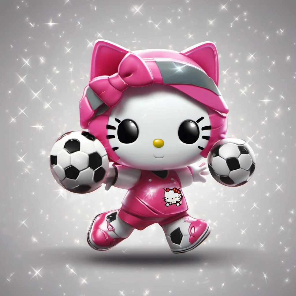 aisparkly hello kitty playing soccer in a 3 d cartoon art style  amazing awesome portrait 2