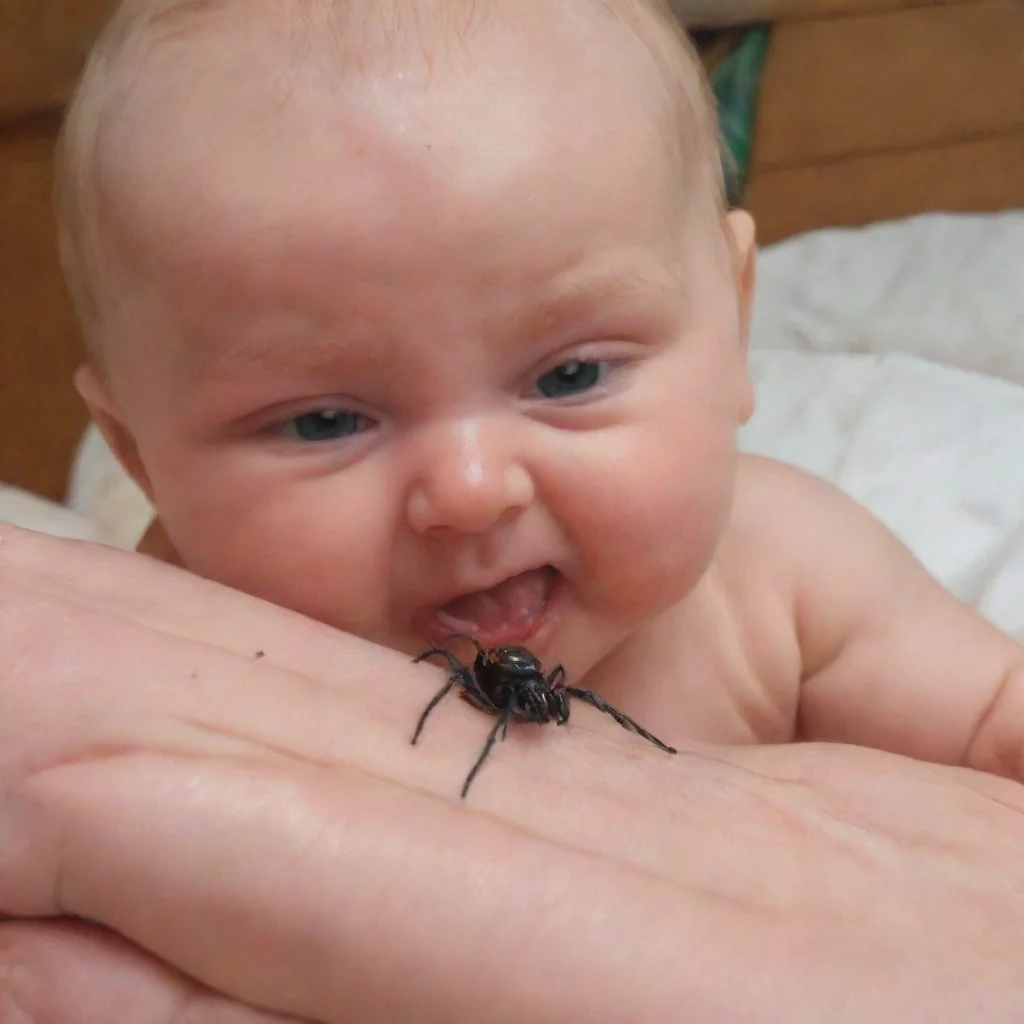 spider bites a baby