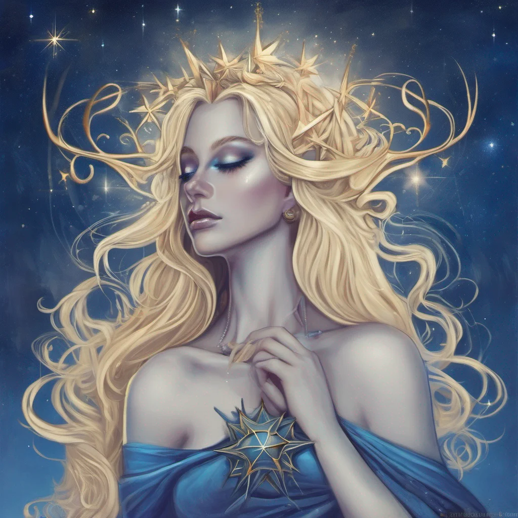 aistar goddess blonde fantasy art night blue good looking trending fantastic 1
