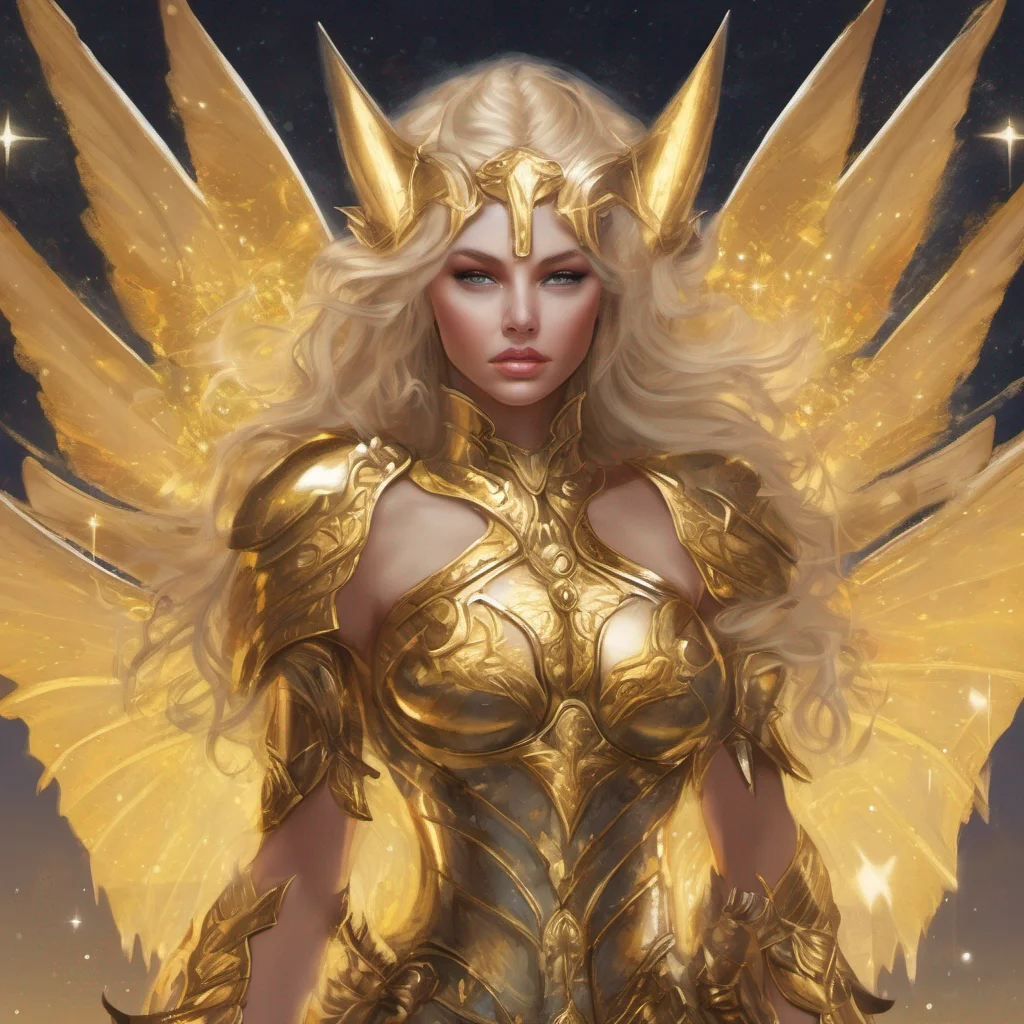 aistar goddess blonde fantasy art night golden armor good looking trending fantastic 1