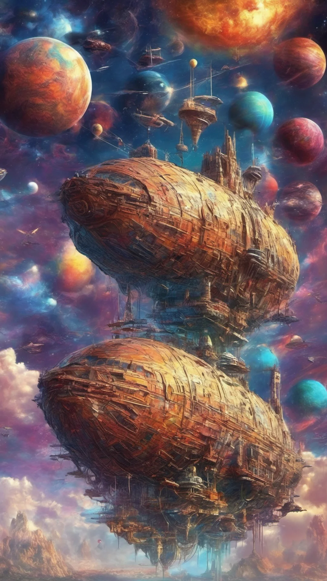 aistart sky planets galaxies flying airships futuristic colorful world sci fi epic fantasy  good looking trending fantastic 1 tall