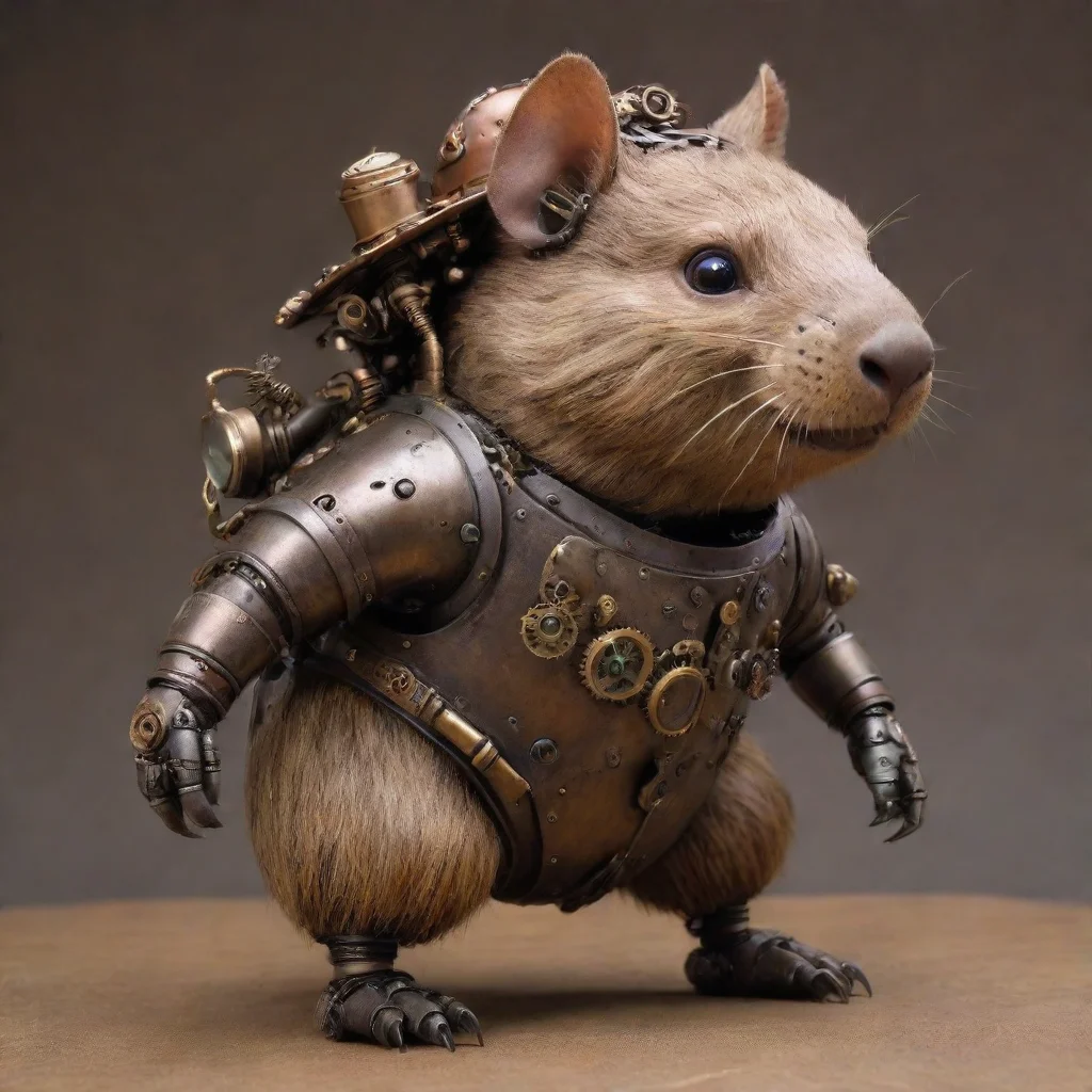 aisteampunk robot wombat