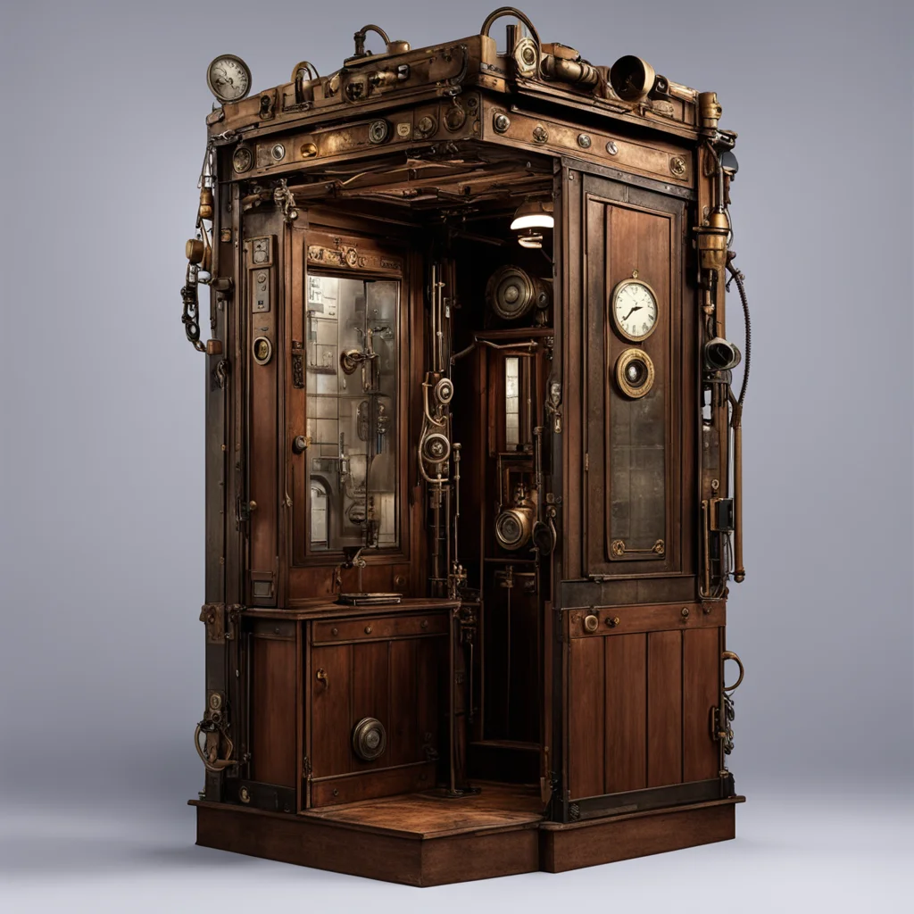 aisteampunk version of a suicide booth amazing awesome portrait 2