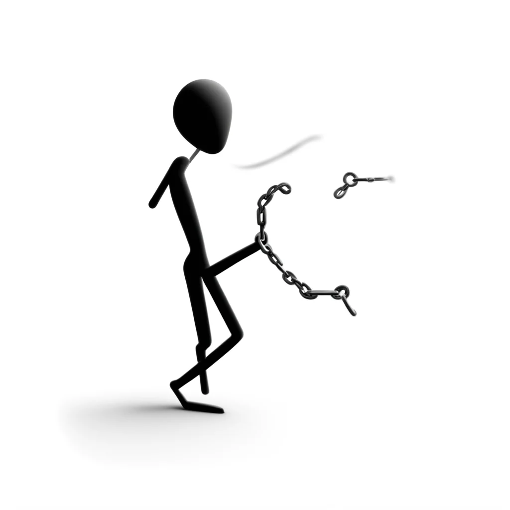 aistickman on white background pulling a chain from left to right good looking trending fantastic 1