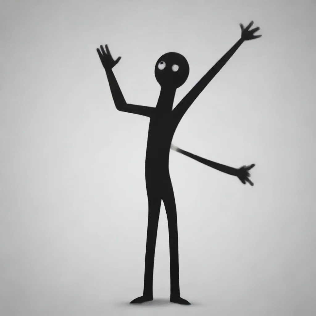 stickman one hand up