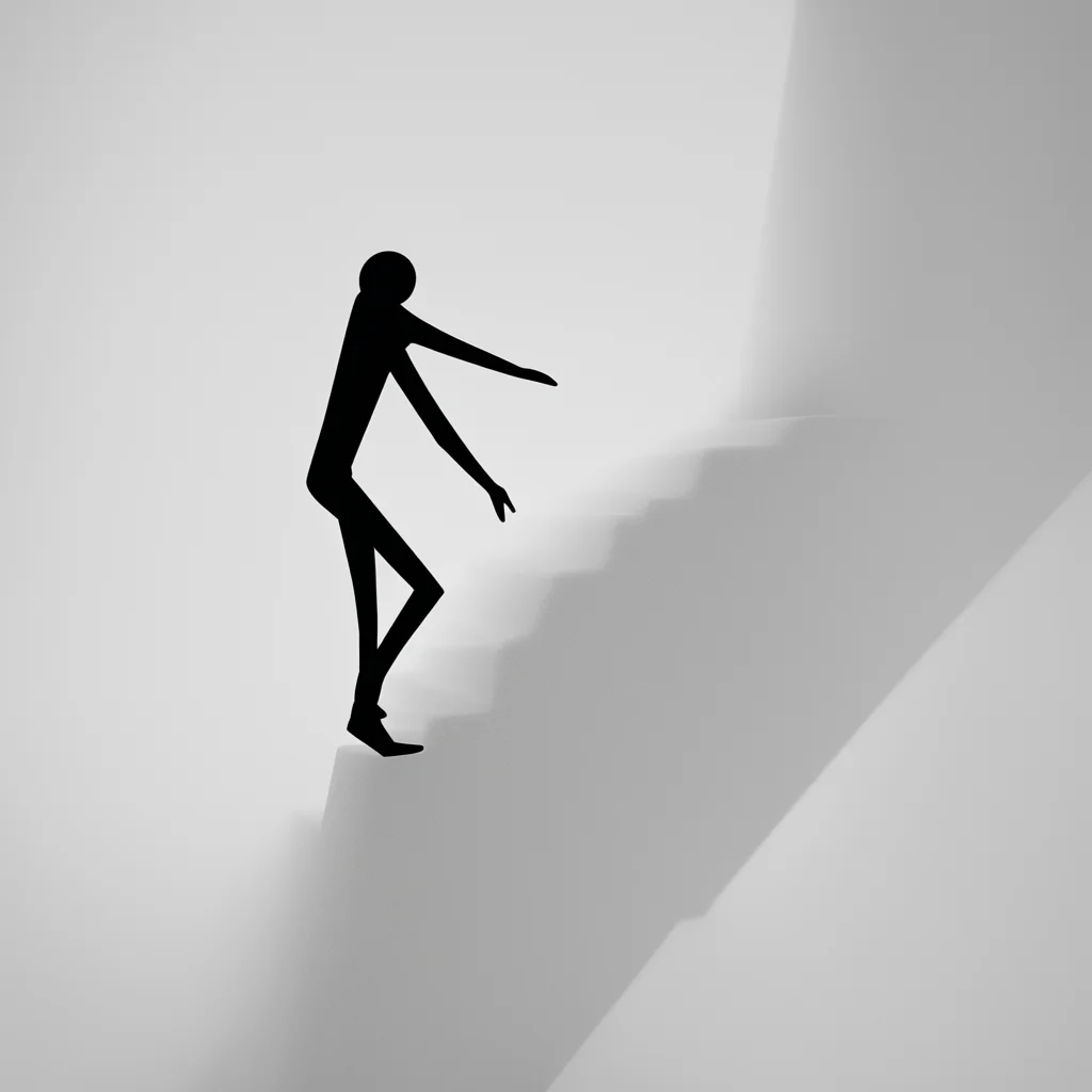 aistickman stepping upstairs