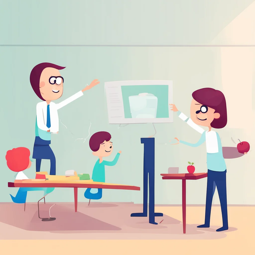 aistickman teacher teaching to students
