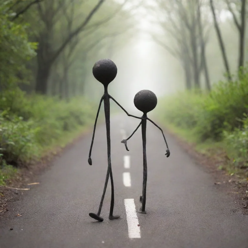 stickman walking on the way