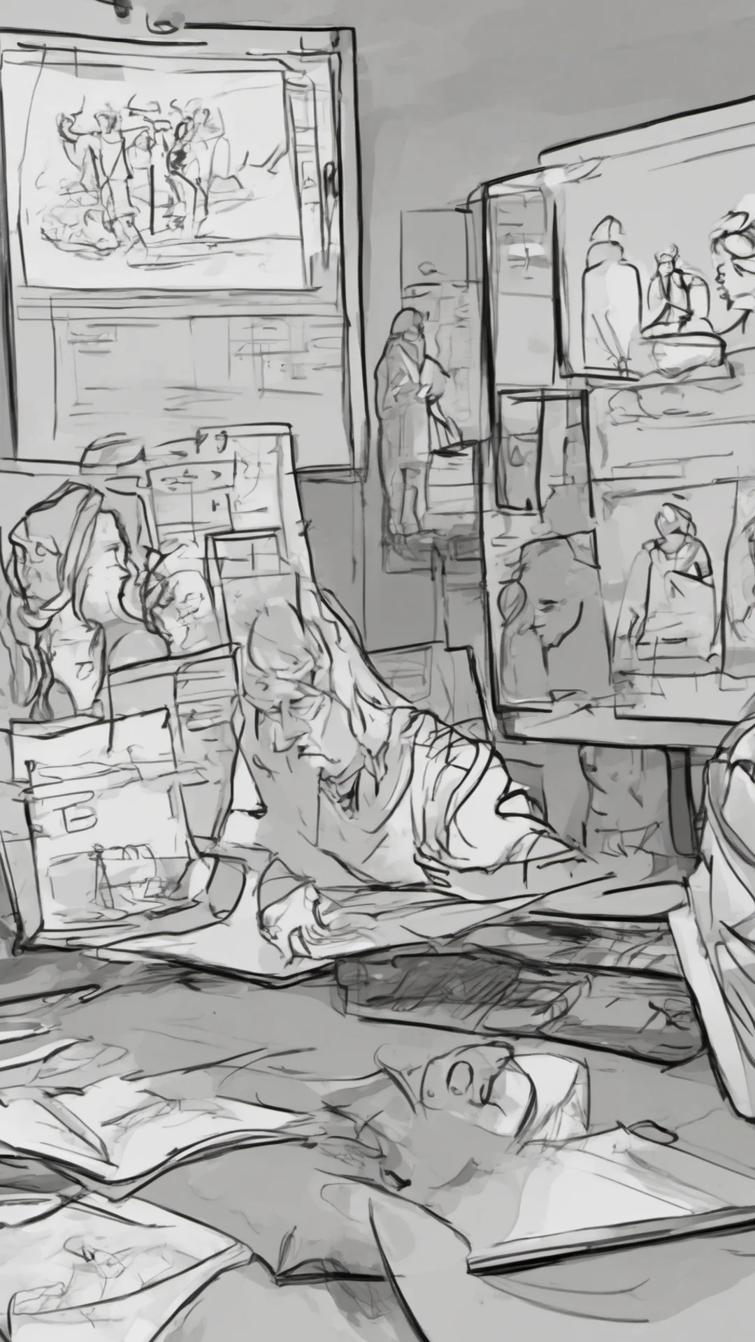 aistoryboard illustration on a tablet amazing awesome portrait 2 tall