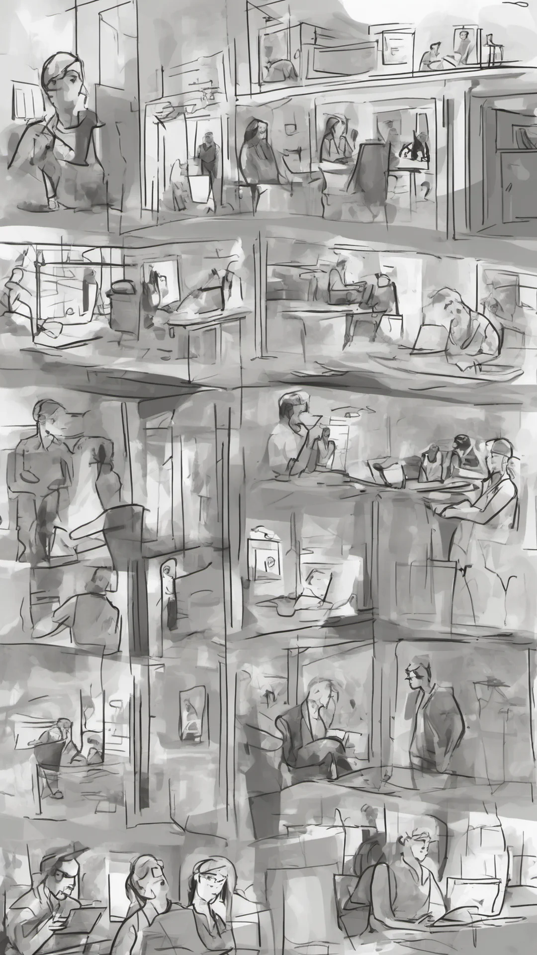 aistoryboard illustration on a tablet tall