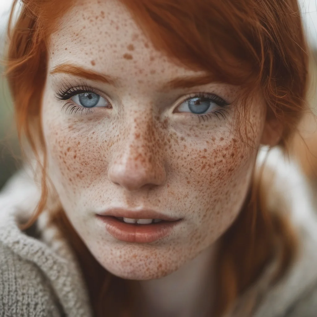 stunning freckled redhead girl