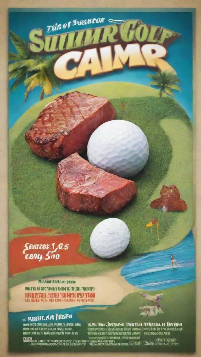 aisummer golf camp flyer with surf to turf theme tall