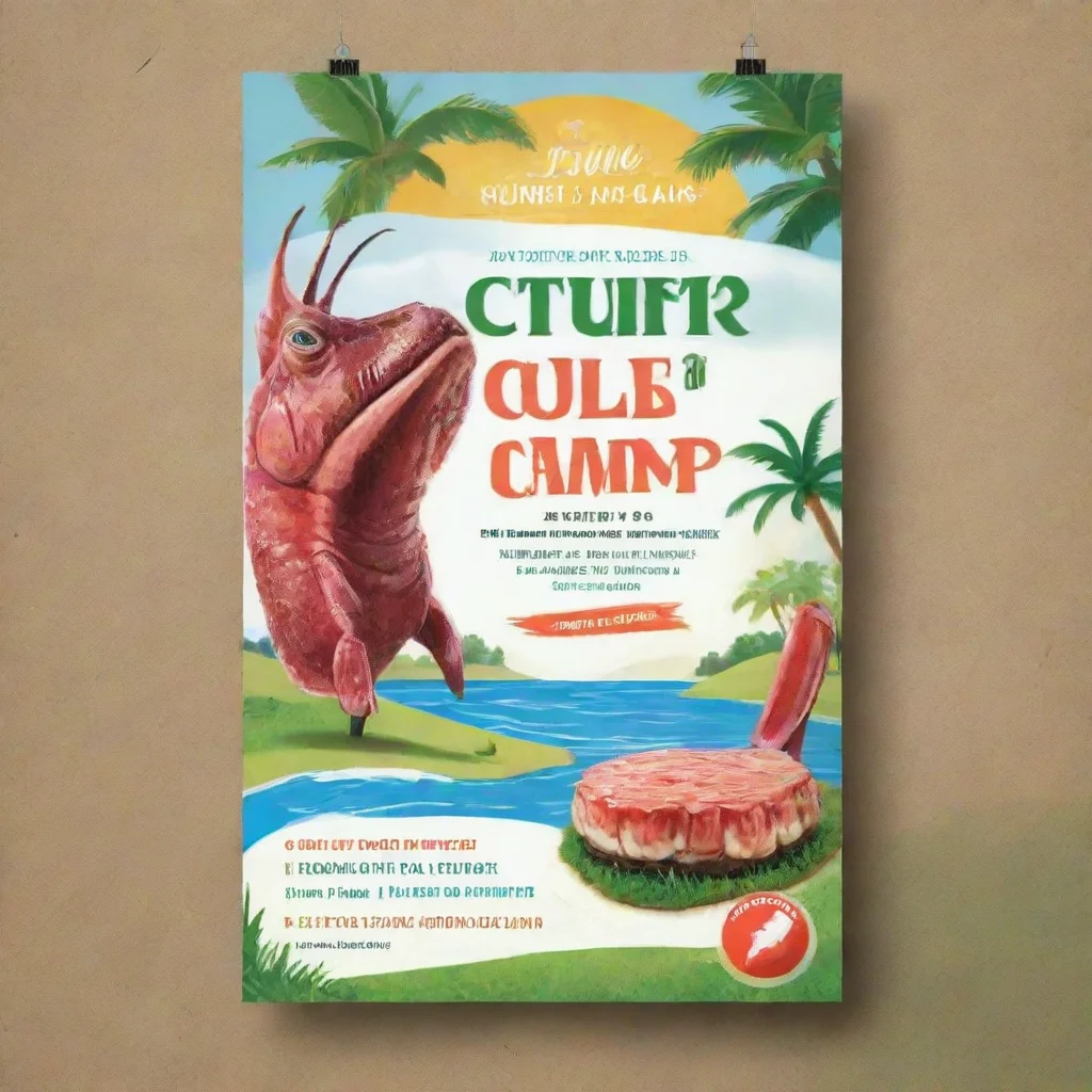summer golf camp flyer with surf to turf theme