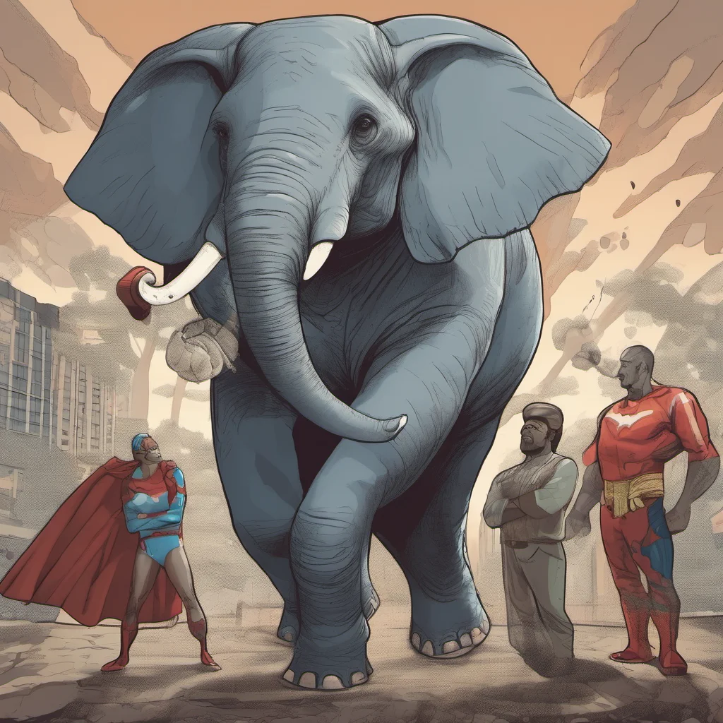 superhero with elephant powers amazing awesome portrait 2